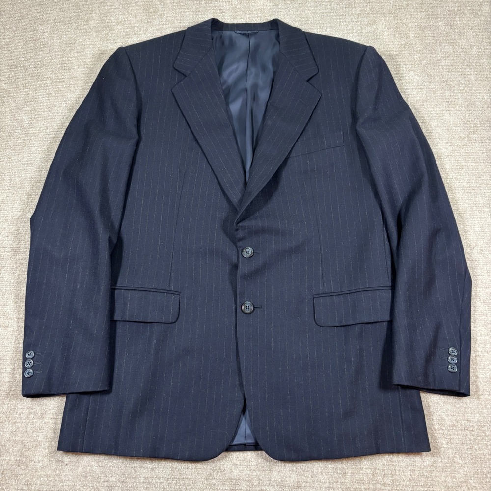 Burberrys Navy Pinstriped Wool Cashmere Blazer Men's Size EU 52R / US‎ 42R